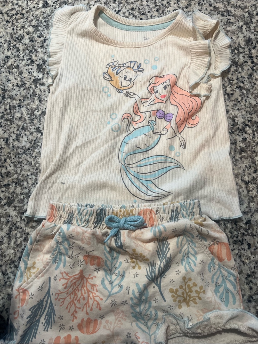 Disney Cream and Pastel Ariel Mermaid Set with Blue Accents